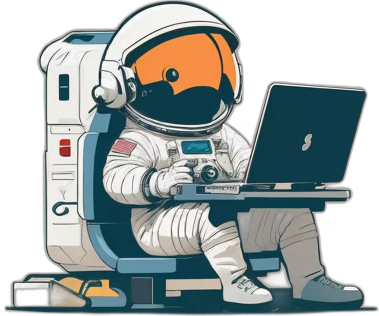 Astronaut with laptop